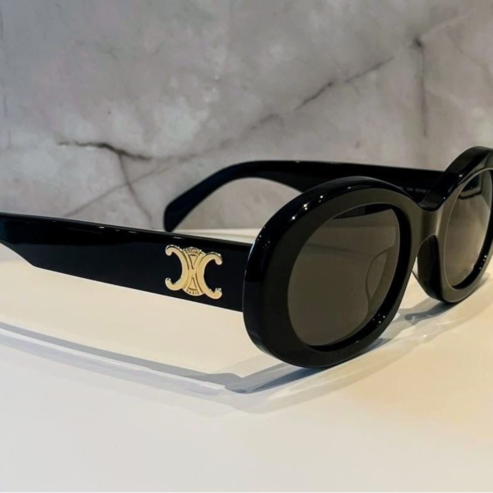 Black Celine Oval Sunglasses - Picture 2 of 2